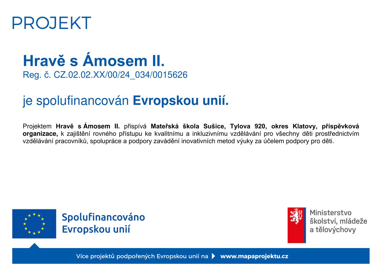 Plakát – dotační projekt EU